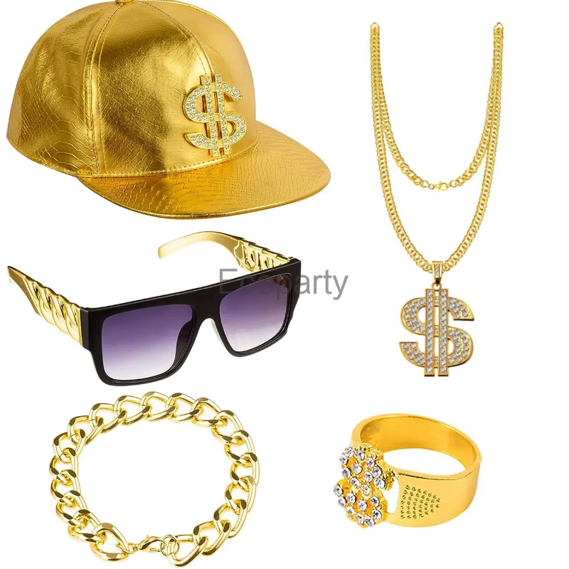 Men Accessories Chain And Bracelet - 80s 90s الهيب هوب زي الاكسسوارات