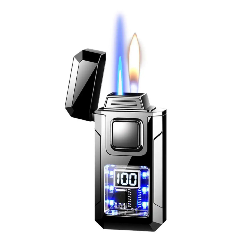 Lighter Windproof - ولاعة معدنية مقاومة للرياح مع شاشة