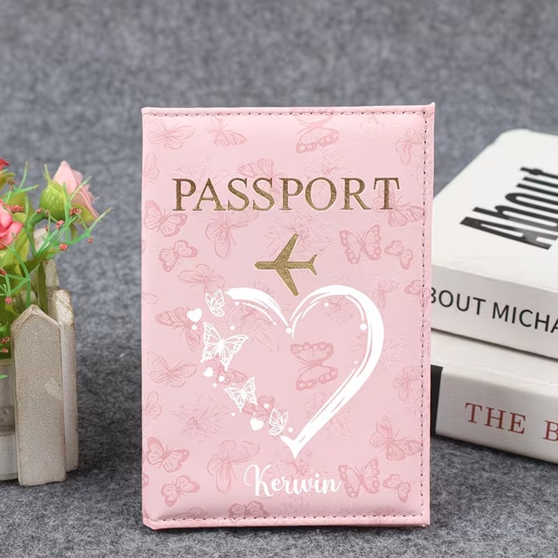 Travel Organizer Men - حافظة جواز سفر مخصصة بتصميم فراشة