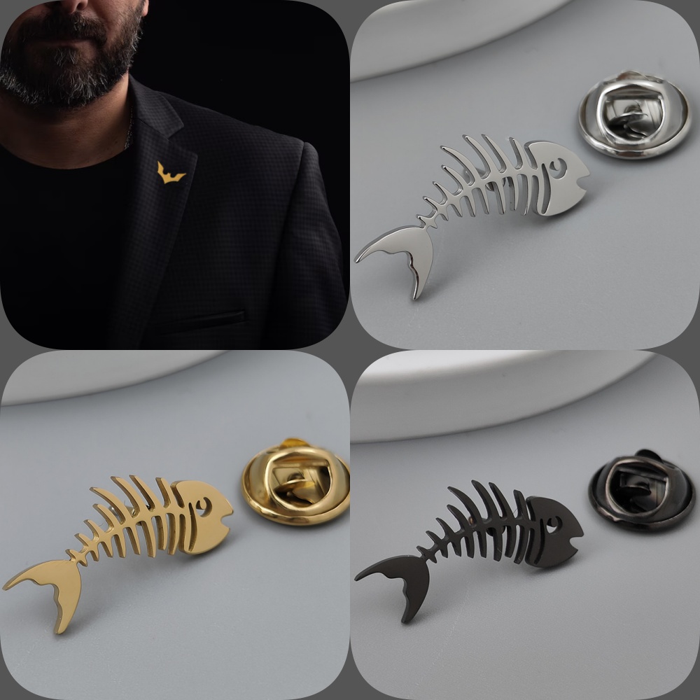 Men'S Accessories Gift Set Branded - شارة مطلية بالذهب على شكل عظمة