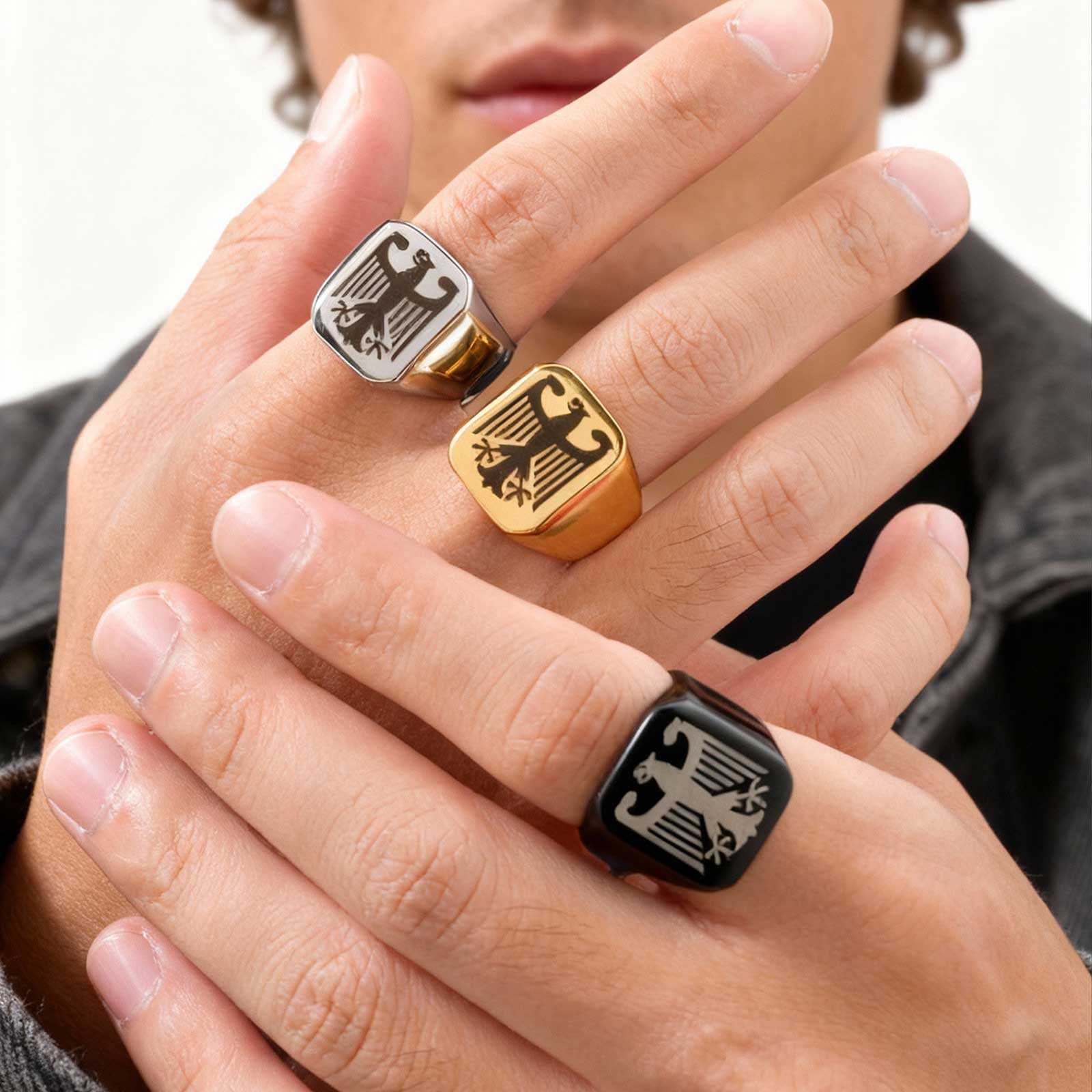 Men Accessories Wholesale - خاتم نسر طائر مخصص، تصميم بانك