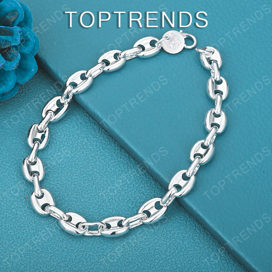 Men Accessories Chain And Bracelet - سوار فضة عيار 925 بتصميم أنف