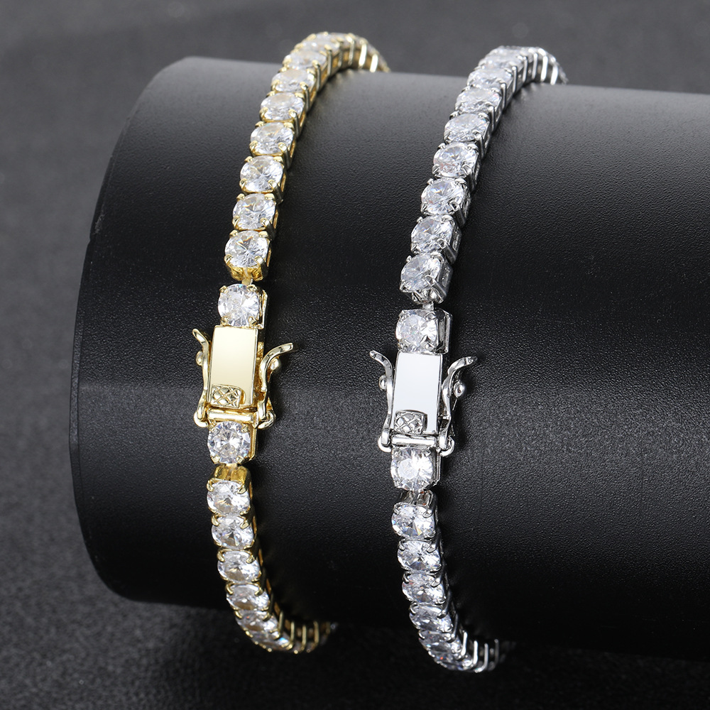 Men Accessories Chain And Bracelet - 925 الفضة سوار التنس سحر الماس