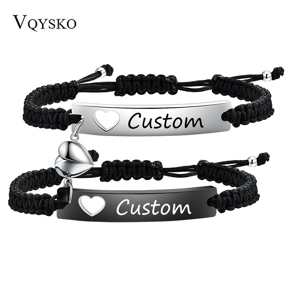 Men Accessories Chain And Bracelet - مخصص الفولاذ المقاوم للصدأ زوجين سوار