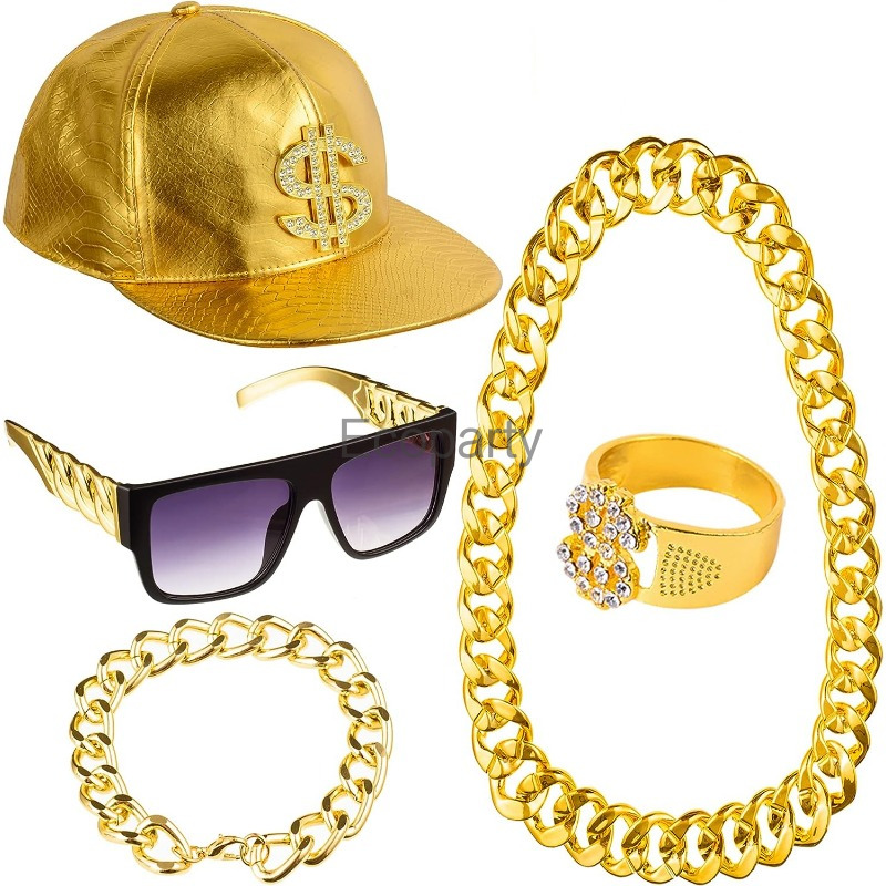 80s 90s الهيب هوب زي الاكسسوار - مراجعة Men Accessories Chain And Bracelet وسعره