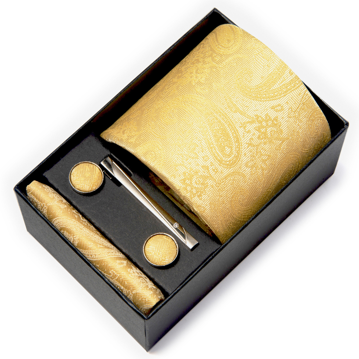التعادل الحرير للرجال ، صندوق  - مراجعة Men'S Accessories Gift Set Branded وسعره