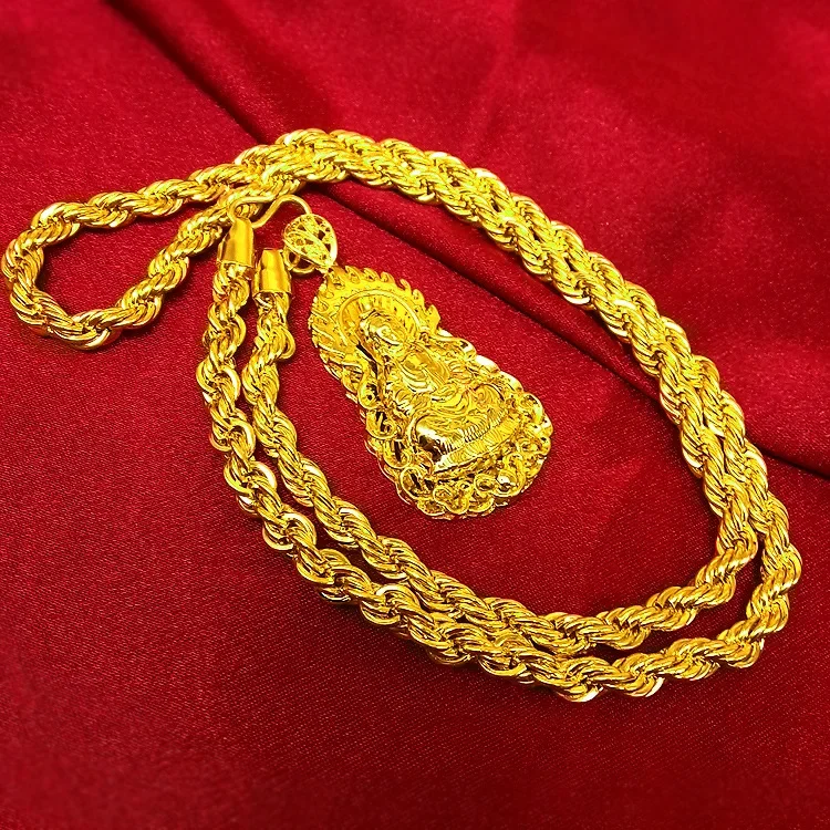 الرجال AU999 24K عقد ذهب حقيقي - مراجعة Men Accessories Look وسعره