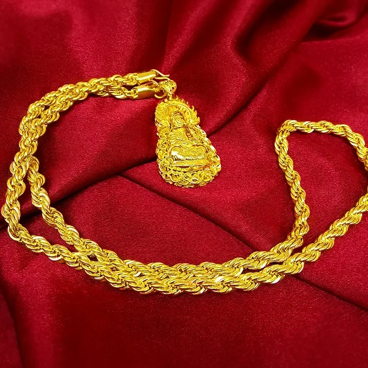 الرجال AU999 24K عقد ذهب حقيقي - مراجعة Men Accessories Look وسعره