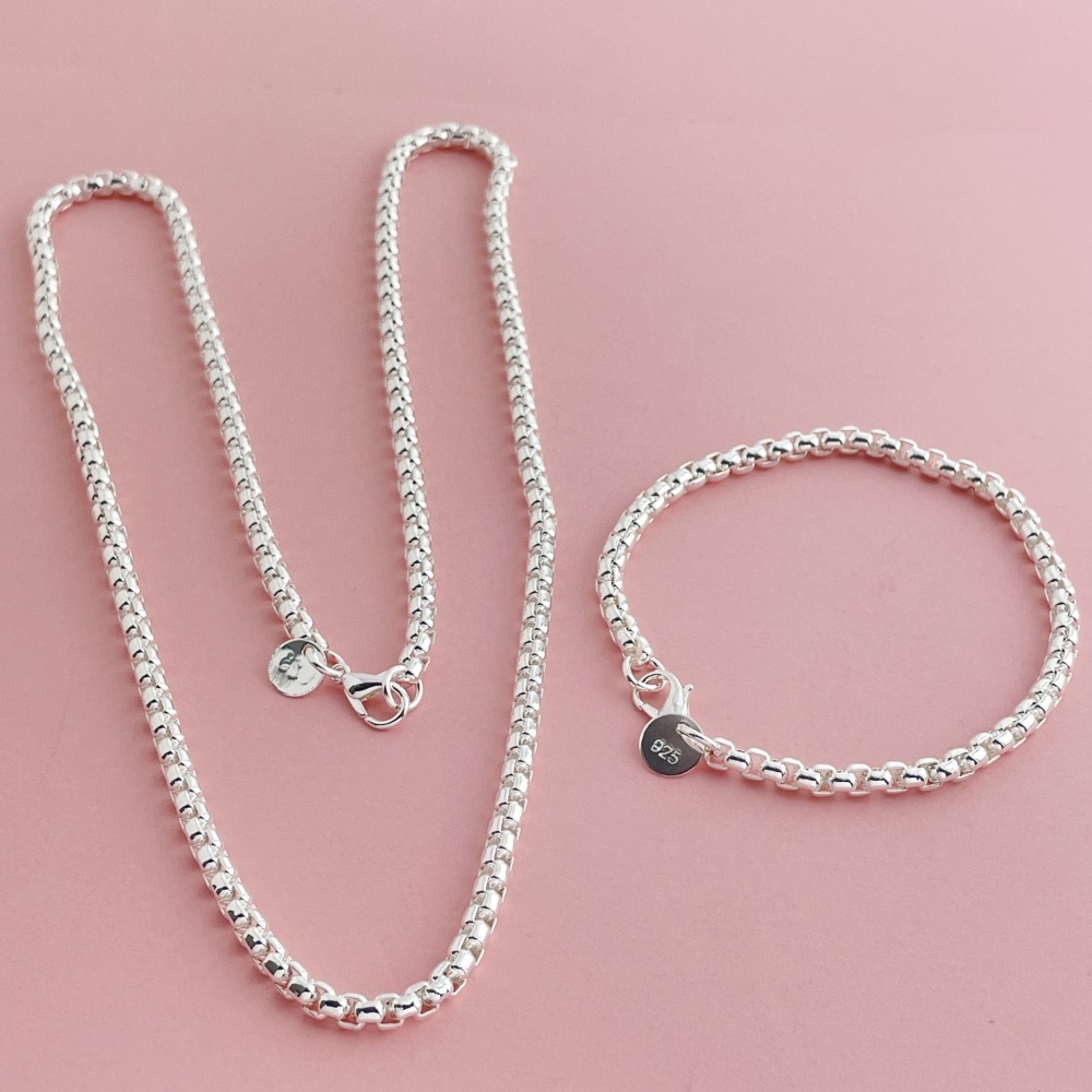 925 فضة 4 مللي متر صندوق مستدي - مراجعة Men Accessories Chain And Bracelet وسعره