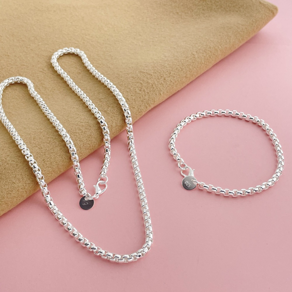 925 فضة 4 مللي متر صندوق مستدي - مراجعة Men Accessories Chain And Bracelet وسعره
