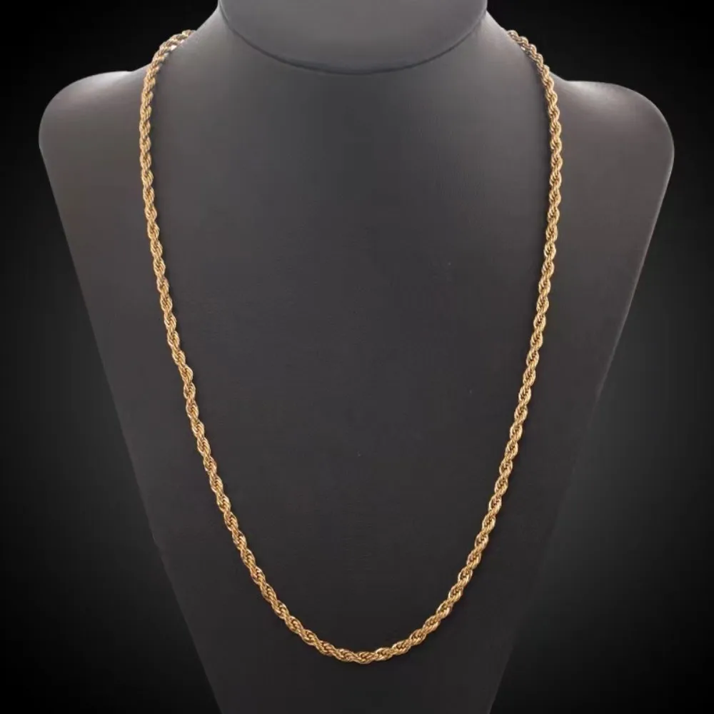2 قطع الأزياء 18 كيلو الذهب 4  - مراجعة Men Accessories Chain And Bracelet وسعره