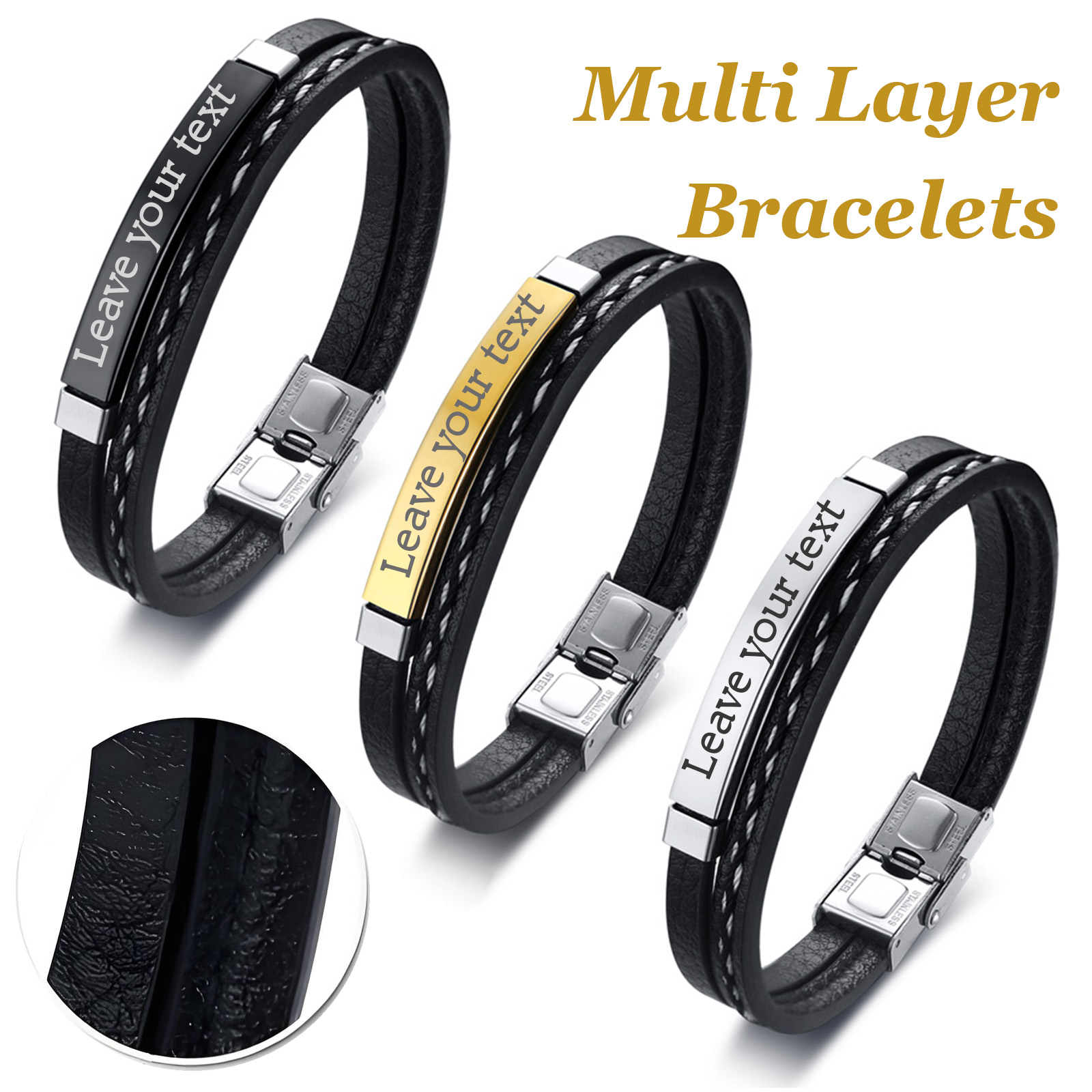 سوار من الجلد الصناعي المضفر ذ - مراجعة Men Accessories Wholesale وسعره