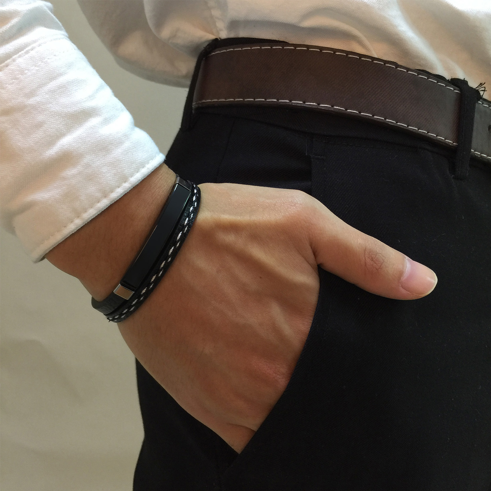 سوار من الجلد الصناعي المضفر ذ - مراجعة Men Accessories Wholesale وسعره