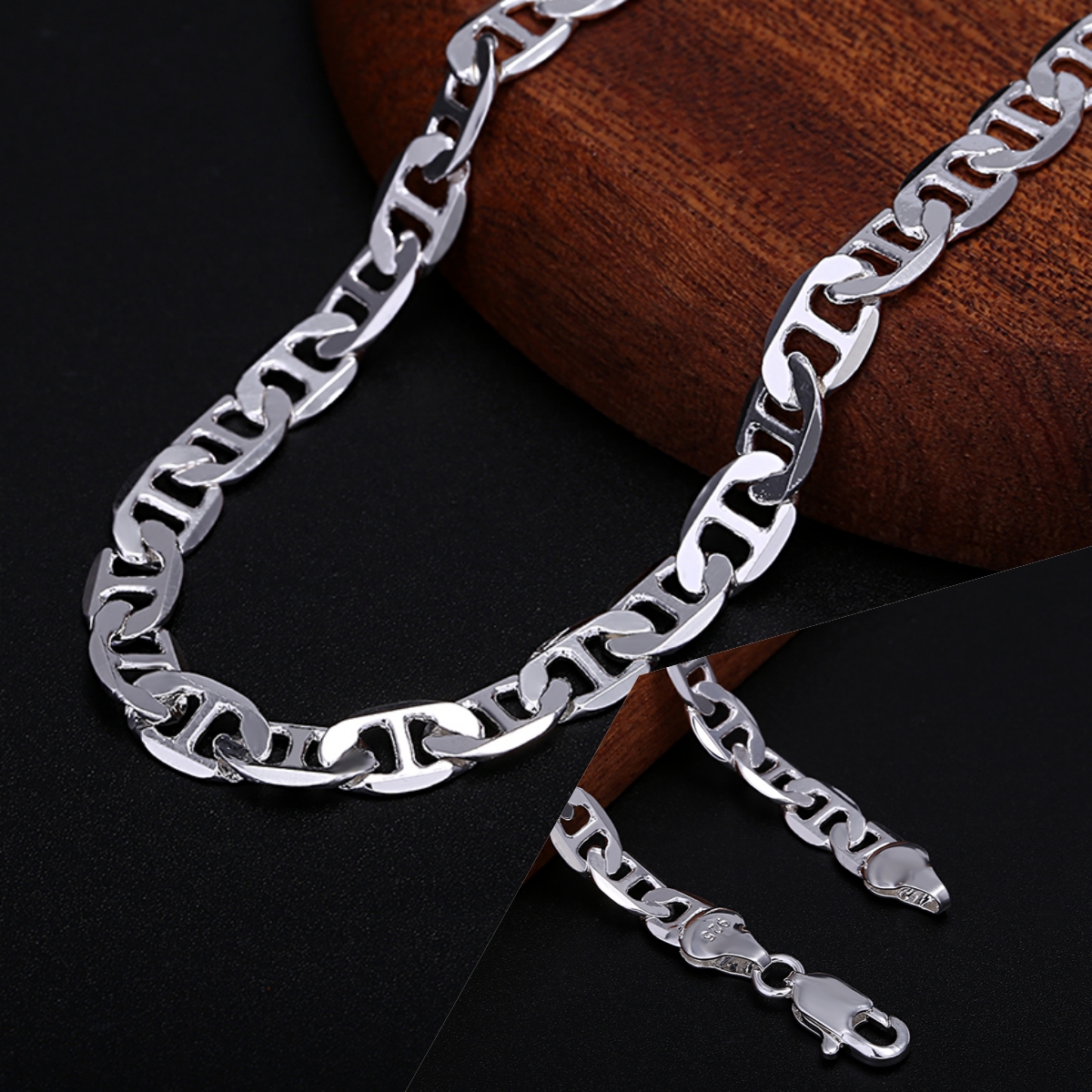 مصمم فاخر 925 فضة الاتجاه 6 مل - مراجعة Men Accessories Chain And Bracelet وسعره