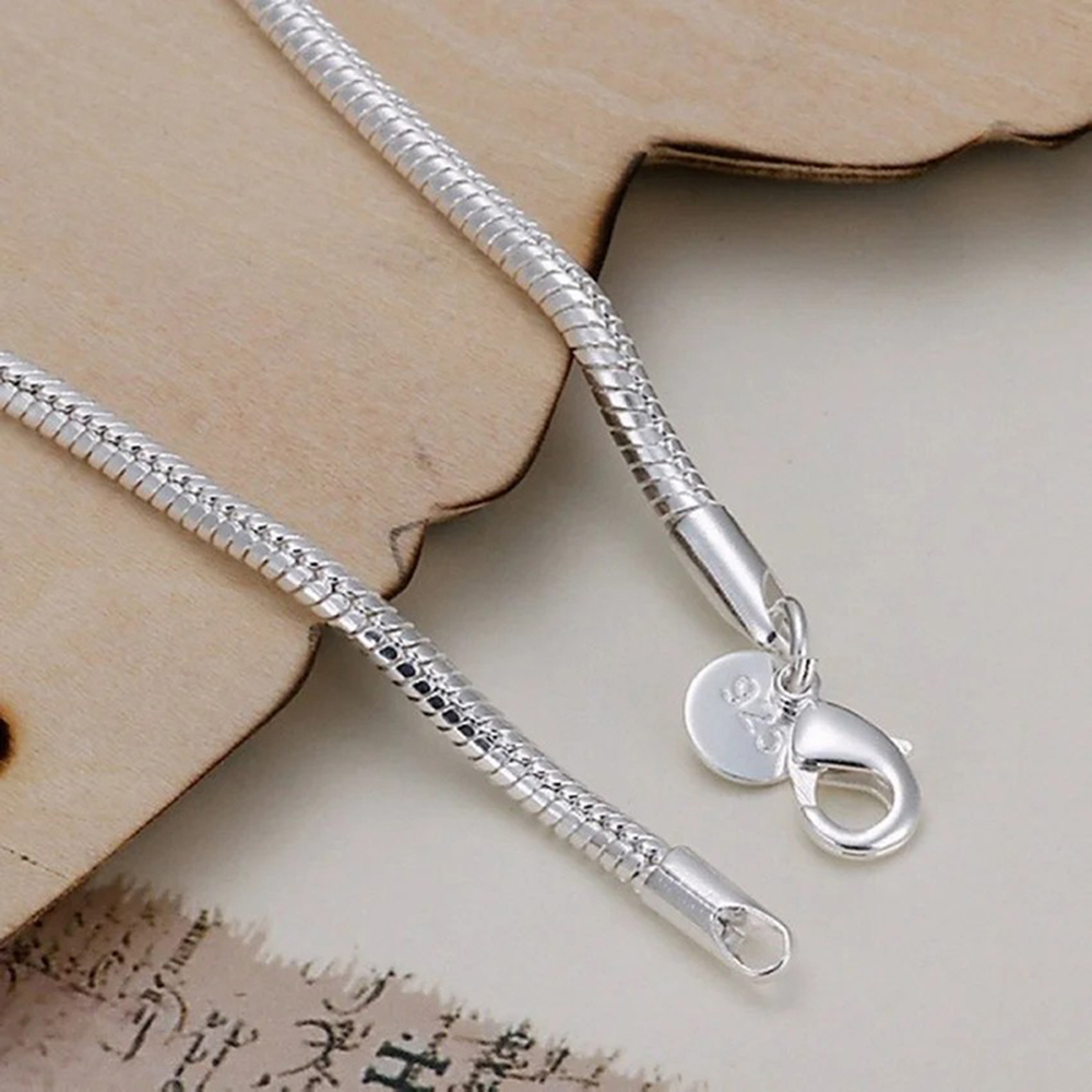 925 الفضة 3 مللي متر الأفعى 16 - مراجعة Men Accessories Chain And Bracelet وسعره