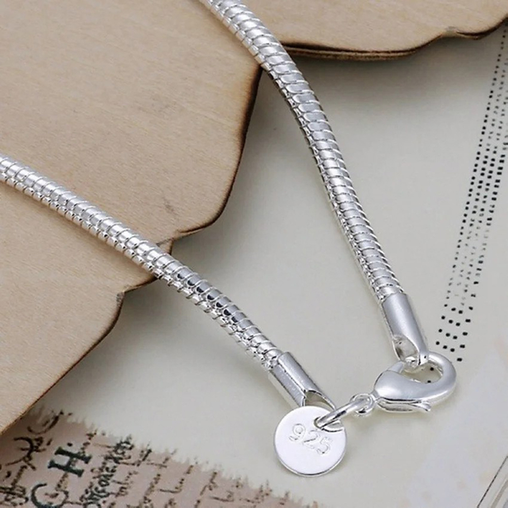 925 الفضة 3 مللي متر الأفعى 16 - مراجعة Men Accessories Chain And Bracelet وسعره
